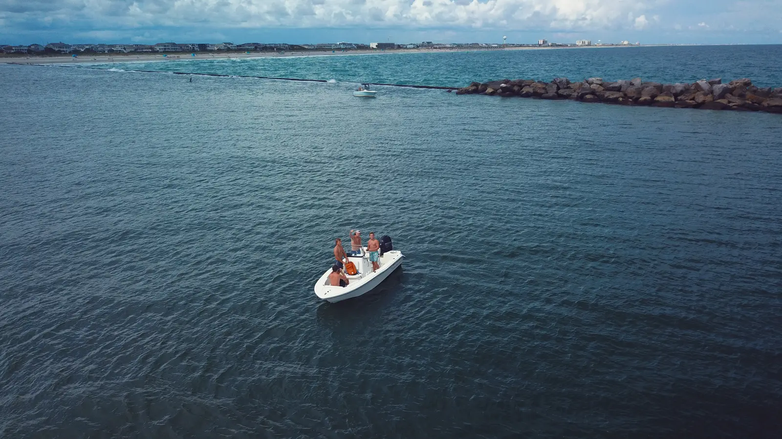 Guests anchored near a sandbar close to Wrightsville Beach